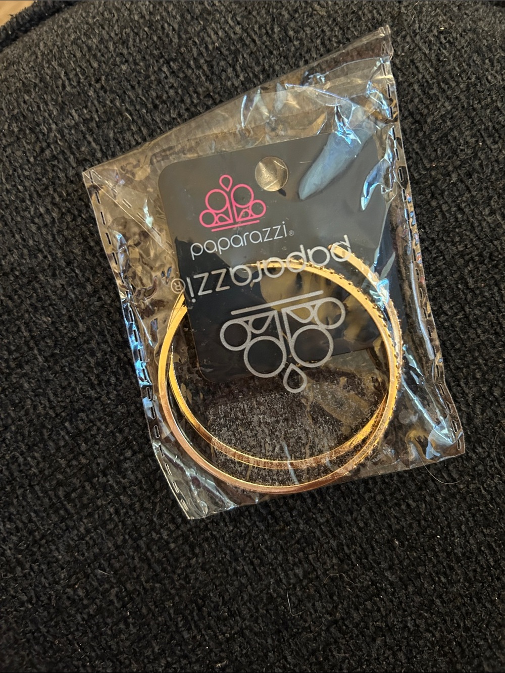 paparazzi Gold Textured Hoop Bracelet Set - Women Accessories